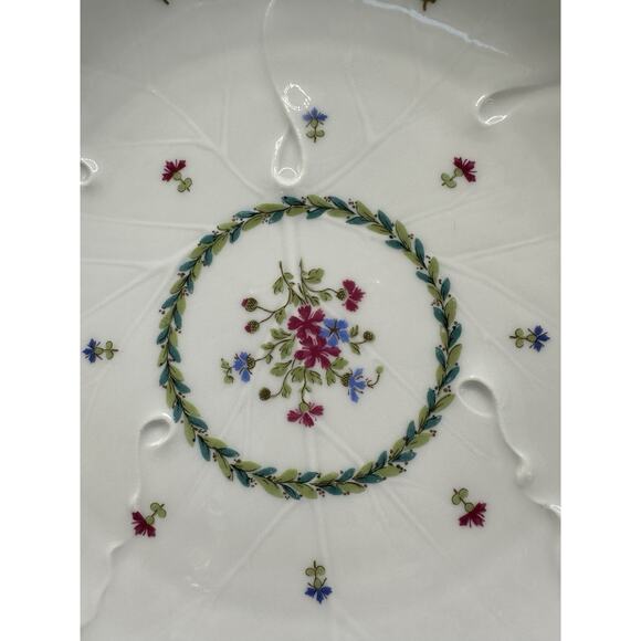 Antique Haviland Limoges Vieux Paris Porcelian Leaf Edged Serving Bowl 9.5" - Picture 3 of 10